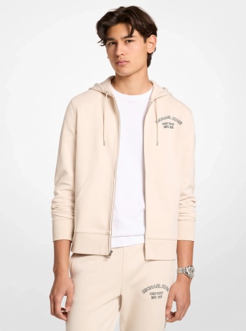 Logo Cotton Blend Zip-Up Hoodie