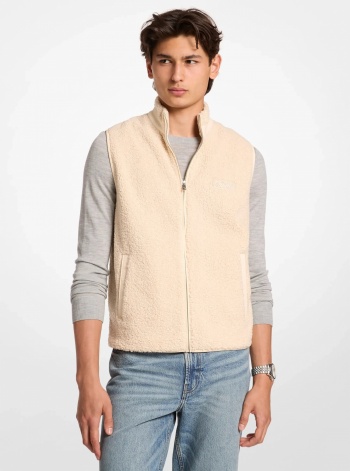 Michael Kors Mens Sherpa Zip-Up Vest