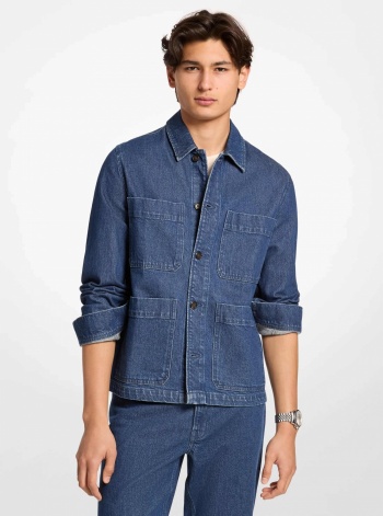 Michael Kors Mens Stretch Denim Chore Jacket