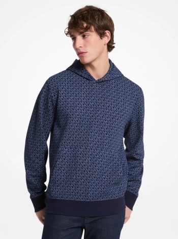 Michael Kors Mens Signature Logo Cotton Blend Hoodie