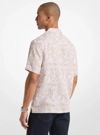 Michael Kors Mens Floral Print Linen Shirt