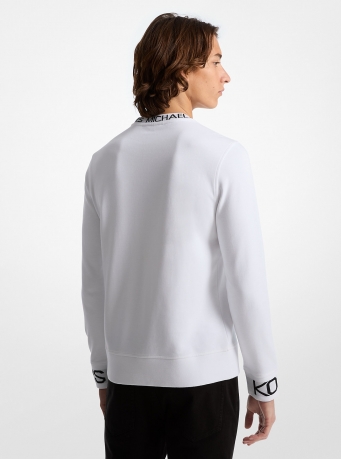 Michael Kors Mens Logo Trim Cotton Blend Sweatshirt