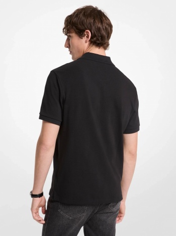 Michael Kors Mens Cotton Zip-Up Polo Shirt
