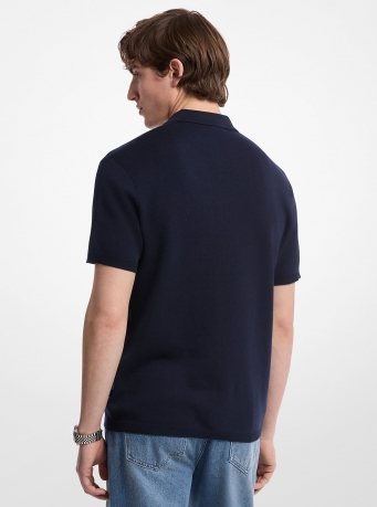 Michael Kors Mens Cotton Zip-Up Polo Shirt