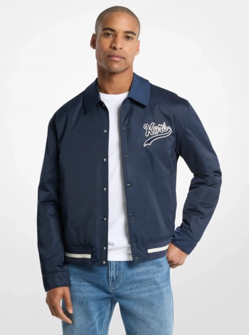 Michael Kors Mens KORS Matte Satin Varsity Jacket