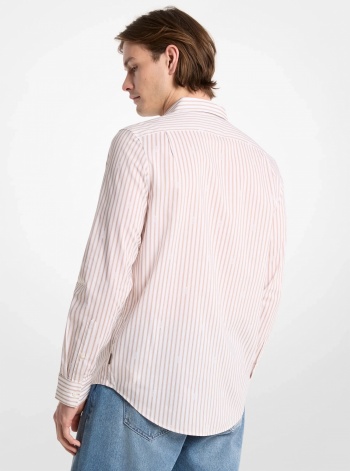 Michael Kors Mens Striped Cotton Blend Shirt