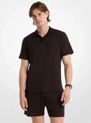 Michael Kors Mens Waffle Knit Polo Shirt