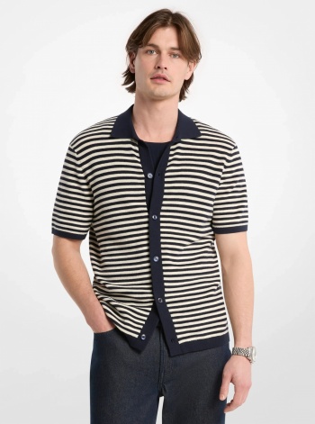 Michael Kors Mens Striped Knit Shirt