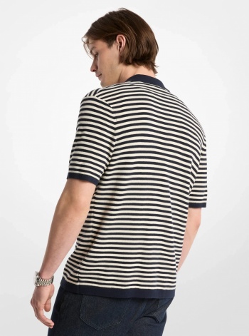 Michael Kors Mens Striped Knit Shirt