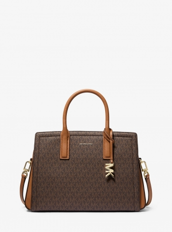 MICHAEL Michael Kors Laila Medium Signature Logo Satchel