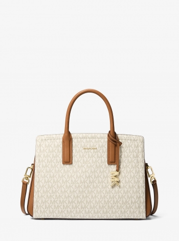 MICHAEL Michael Kors Laila Medium Signature Logo Satchel