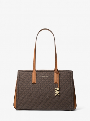 MICHAEL Michael Kors Laila Medium Signature Logo Tote Bag