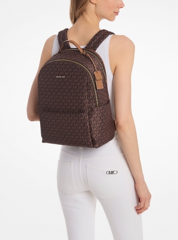MICHAEL Michael Kors Sable Large Printed Signature Logo Backpack