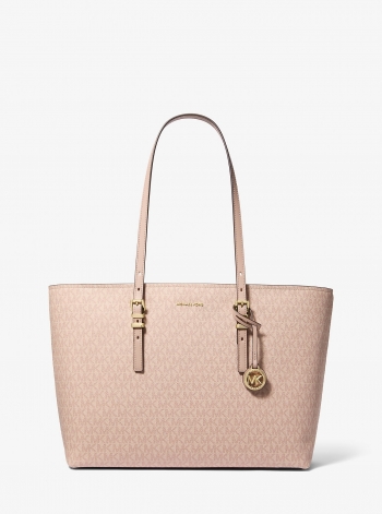 MICHAEL Michael Kors Quinn Large Signature Logo and Leather Tote Bag