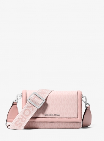 MICHAEL Michael Kors Jet Set Small Signature Logo Print Woven Smartphone Crossbody Bag