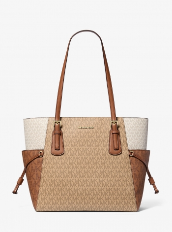 MICHAEL Michael Kors Voyager Large Color-Block Signature Logo Tote Bag
