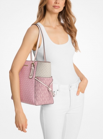 MICHAEL Michael Kors Voyager Large Color-Block Signature Logo Tote Bag