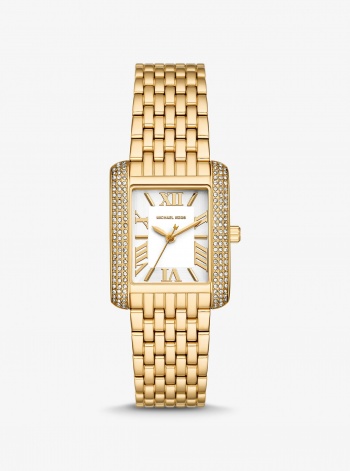 Michael Kors Petite Emery Pavé Gold-Tone Watch