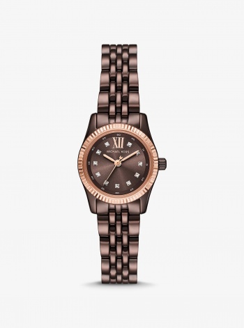 Michael Kors Petite Lexington Pavé Espresso-Tone Watch