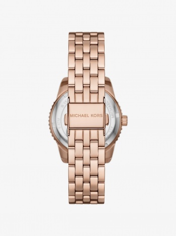 Michael Kors Mini Bryant Pavé Logo Rose Gold-Tone Watch