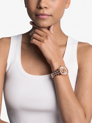 Michael Kors Mini Bryant Pavé Logo Rose Gold-Tone Watch