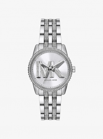 Michael Kors Mini Bryant Pavé Logo Silver-Tone Watch