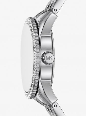 Michael Kors Mini Bryant Pavé Logo Silver-Tone Watch